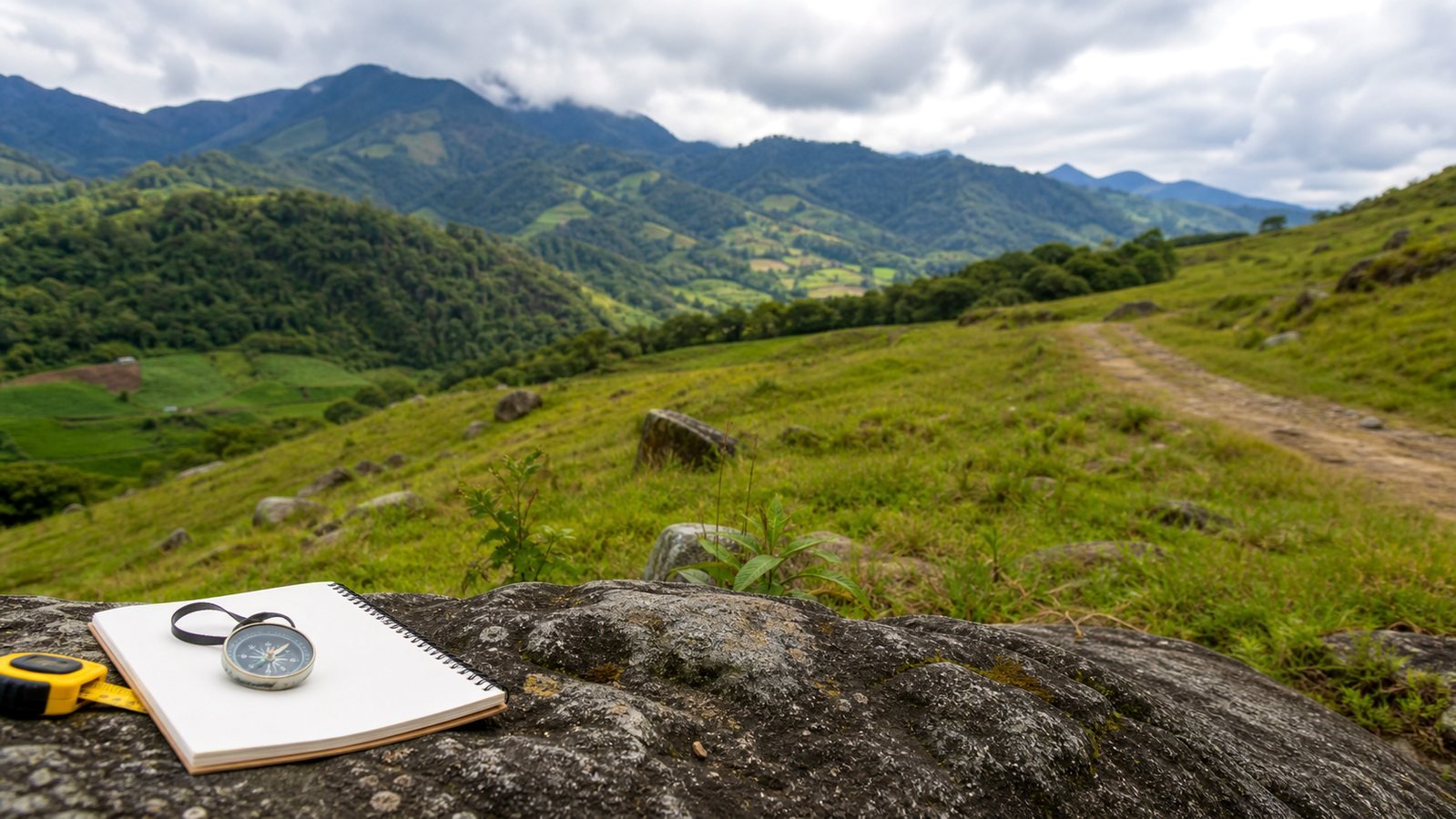 Terreno de tierras altas cerca de Boquete con libreta y vista a la montaña